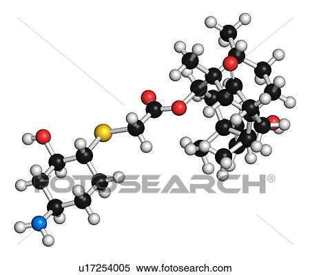 Lefamulin antibiotic drug molecule. 3D rendering. Atoms are represented as spheres with conventional colour-coding: hydrogen (white), carbon (black), nitrogen (blue), oxygen (red), sulfur (yellow). View Large Photo Image Stock Photography - Lefamulin antibiotic drug molecule. 3D rendering. Atoms are represented as spheres with conventional colour-coding: hydrogen (white), carbon (black), nitrogen (blue), oxygen (red), sulfur (yellow).. Fotosearch