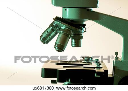 Stock Image - Light microscope objective lenses.. Fotosearch