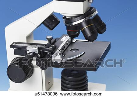Stock Photograph - Light microscope stage and lenses.. Fotosearch