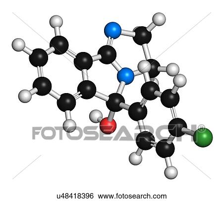 Mazindol appetite suppressant drug molecule. 3D rendering. Atoms are represented as spheres with conventional colour-coding: hydrogen (white), carbon (black), nitrogen (blue), oxygen (red), chlorine (green). View Large Photo Image Stock Photograph - Mazindol appetite suppressant drug molecule. 3D rendering. Atoms are represented as spheres with conventional colour-coding: hydrogen (white), carbon (black), nitrogen (blue), oxygen (red), chlorine (green).. Fotosearch