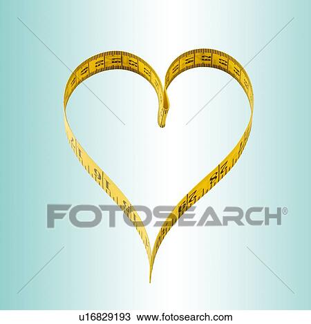 Stock Image - Measuring tape in the shape of a heart.. Fotosearch