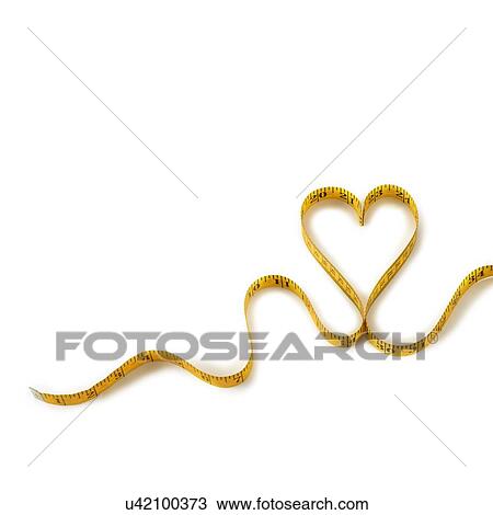 Stock Image - Measuring tape in the shape of a heart.. Fotosearch