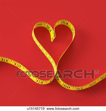 Stock Photo - Measuring tape in the shape of a heart.. Fotosearch