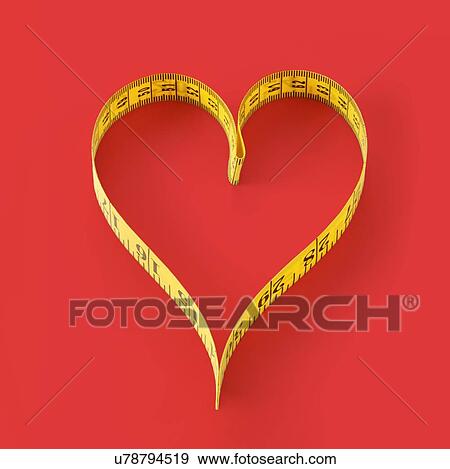 Stock Photo - Measuring tape in the shape of a heart.. Fotosearch
