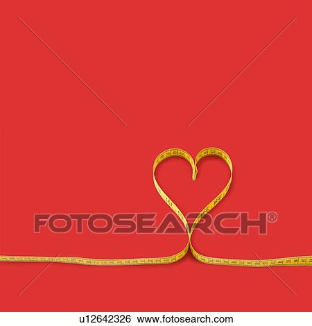 Stock Photograph - Measuring tape in the shape of a heart.. Fotosearch