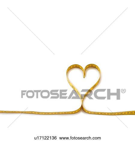 Stock Photograph - Measuring tape in the shape of a heart.. Fotosearch