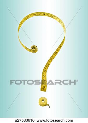 Stock Image - Measuring tape in the shape of a question mark.. Fotosearch