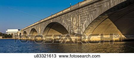 Memorial Bridge spans Potomac River and features Lincoln Memorial and Washington Monument View Large Photo Image Stock Image - Memorial Bridge spans Potomac River and features Lincoln Memorial and Washington Monument. Fotosearch
