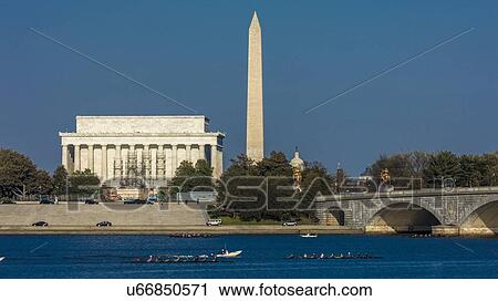 Memorial Bridge spans Potomac River with rowers and features Lincoln Memorial and Washington Monument View Large Photo Image Stock Image - Memorial Bridge spans Potomac River with rowers and features Lincoln Memorial and Washington Monument. Fotosearch