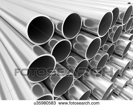 Stock Image - Metal pipes, illustration.. Fotosearch