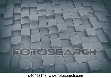 Stock Image - Metallic cubes, computer illustration.. Fotosearch
