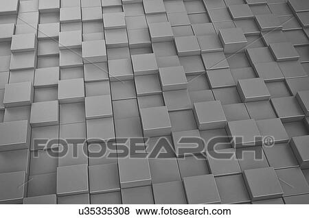 Stock Photo - Metallic cubes, illustration.. Fotosearch