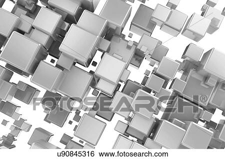 Metallic cubes, illustration. View Large Photo Image Stock Photograph - Metallic cubes, illustration.. Fotosearch