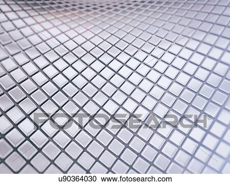 Stock Image - Metallic squares, illustration.. Fotosearch
