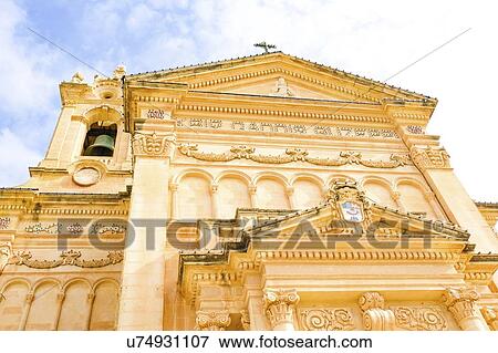 Stock Photo - Mgarr parish church, Malta.. Fotosearch