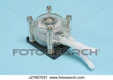 Stock Image - Microfluidic peristaltic water pump.. Fotosearch