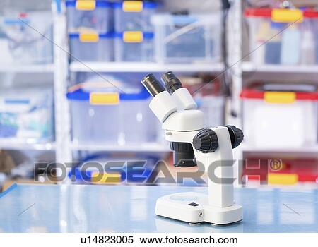 Stock Photography - Microscope in lab.. Fotosearch