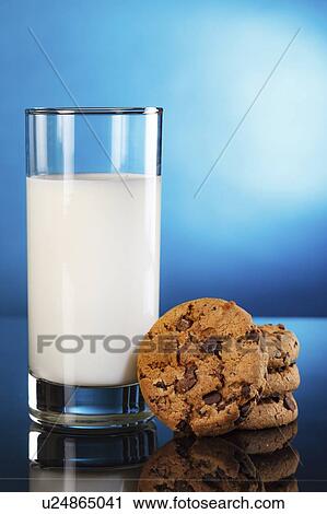 Stock Image - Milk and cookies.. Fotosearch