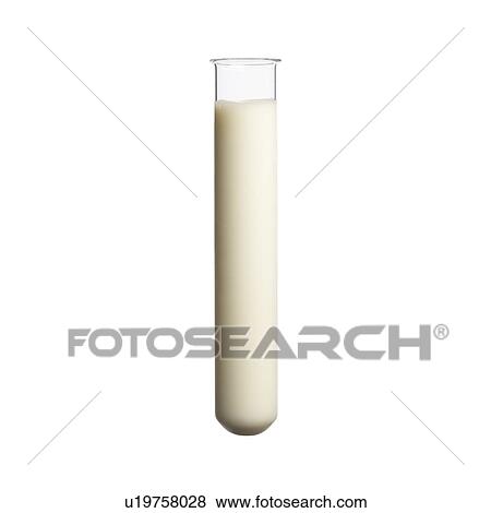 Stock Photo - Milk in test tube, studio shot.. Fotosearch