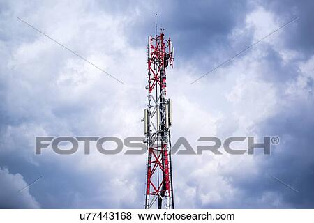 Stock Photo - Mobile phone antenna tower.. Fotosearch