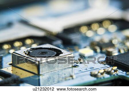 Stock Image - Mobile phone circuit board.. Fotosearch