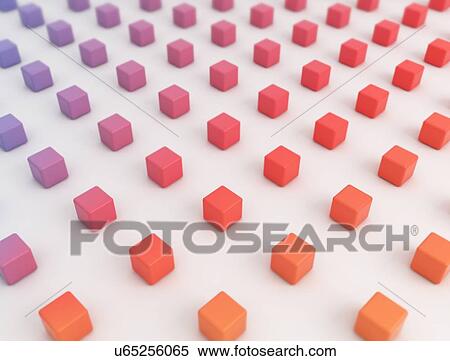 Stock Photography - Multi-coloured cubes, computer illustration.. Fotosearch