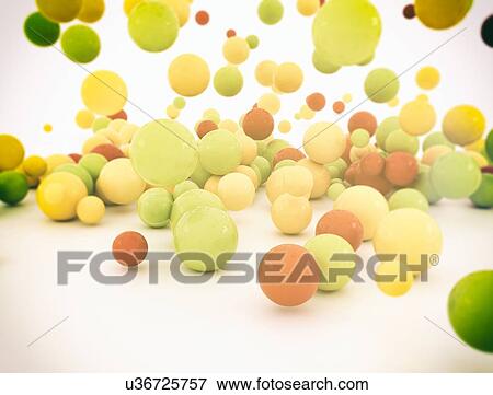 Stock Photo - Multi-coloured spheres, computer illustration.. Fotosearch