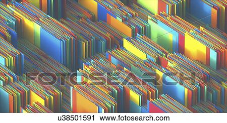 Stock Image - Multicoloured abstract layers, illustration.. Fotosearch