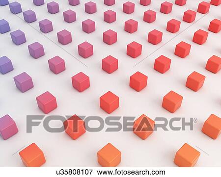 Stock Photo - Multicoloured cubes, illustration.. Fotosearch