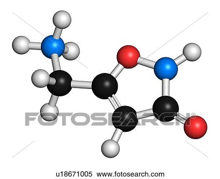 Muscimol (agarin, pantherine) molecule. Main psychoactive component of fly agaric (Amanita muscaria). 3D rendering. Atoms are represented as spheres with conventional colour-coding: hydrogen (white), carbon (black), oxygen (red), nitrogen (blue). View Large Photo Image Stock Photography - Muscimol (agarin, pantherine) molecule. Main psychoactive component of fly agaric (Amanita muscaria). 3D rendering. Atoms are represented as spheres with conventional colour-coding: hydrogen (white), carbon (black), oxygen (red), nitrogen (blue).. Fotosearch