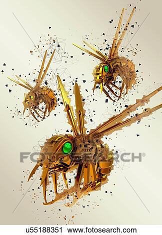 Stock Image - Nano insects, illustration.. Fotosearch