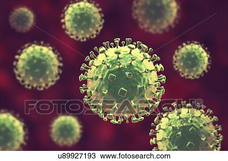 Stock Image - Nipah virus particles, computer illustration. Nipah virus is zoonotic (transmitted to humans from animals) and was first found in Malaysia and Singapore in people who had close contact with pigs. It was initially isolated in 1999 upon examining.... Fotosearch