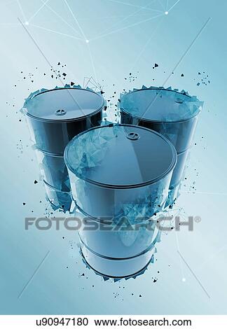 Stock Image - Oil drums, illustration.. Fotosearch
