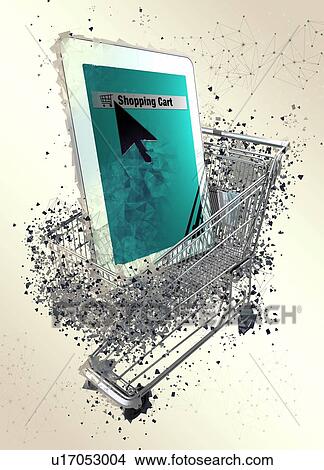 Picture - Online shopping, conceptual illustration.. Fotosearch