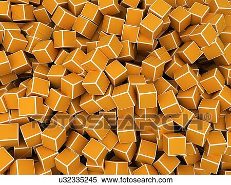 Orange cubes, illustration. View Large Photo Image Stock Photography - Orange cubes, illustration.. Fotosearch