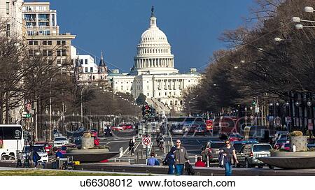 Pennsylvania Ave to US Capitol going towards US Capitol in Washington DC. during rush hour PM View Large Photo Image Stock Image - Pennsylvania Ave to US Capitol going towards US Capitol in Washington DC. during rush hour PM. Fotosearch