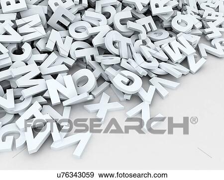 Stock Photo - Pile of letters, computer illustration.. Fotosearch