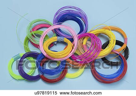 Stock Photography - Plastic filaments for 3D printing.. Fotosearch
