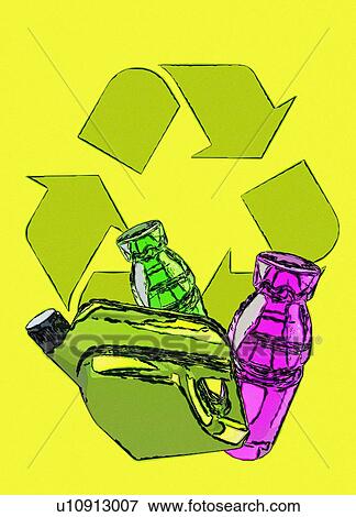Plastic recycling, conceptual illustration View Large Photo Image Stock Photo - Plastic recycling, conceptual illustration. Fotosearch