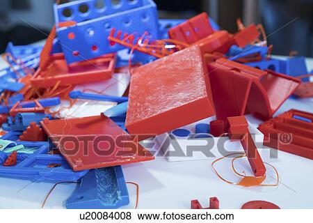 Stock Photo - Plastic waste from 3D printing.. Fotosearch