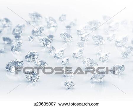 Stock Photo - Polished diamonds, computer illustration.. Fotosearch