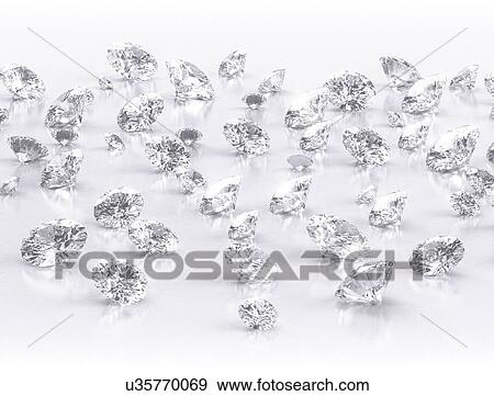 Stock Photo - Polished diamonds, computer illustration.. Fotosearch