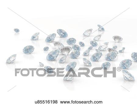Stock Photo - Polished diamonds, computer illustration.. Fotosearch