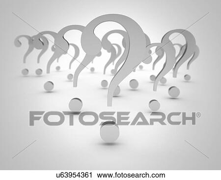Stock Image - Question marks, computer illustration.. Fotosearch