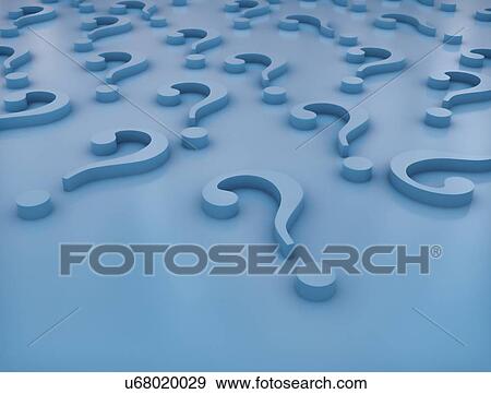 Stock Photo - Question marks, computer illustration.. Fotosearch