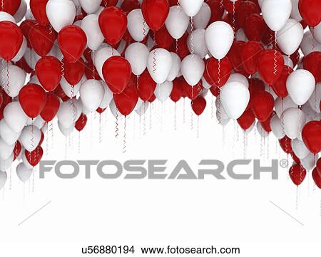Red and white balloons, illustration. View Large Photo Image Picture - Red and white balloons, illustration.. Fotosearch