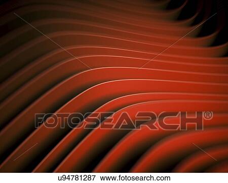 Stock Photo - Red wave pattern, computer illustration.. Fotosearch