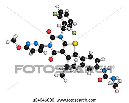 Relugolix drug molecule (gonadotropin-releasing hormone receptor antagonist). 3D rendering. Atoms are represented as spheres with conventional colour-coding: hydrogen (white), carbon (black), nitrogen (blue), oxygen (red), sulfur (yellow), fluorine... View Large Photo Image Stock Photograph - Relugolix drug molecule (gonadotropin-releasing hormone receptor antagonist). 3D rendering. Atoms are represented as spheres with conventional colour-coding: hydrogen (white), carbon (black), nitrogen (blue), oxygen (red), sulfur (yellow), fluorine.... Fotosearch