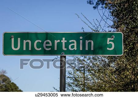 Stock Photography - Road sign to Uncertain Texas. Fotosearch