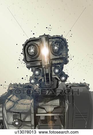 Robot, illustration. View Large Photo Image Stock Image - Robot, illustration.. Fotosearch
